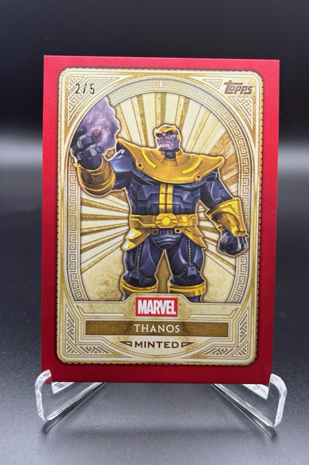 2025 Topps Marvel Mint - Gold Tier - #77 Thanos Red Foil /5