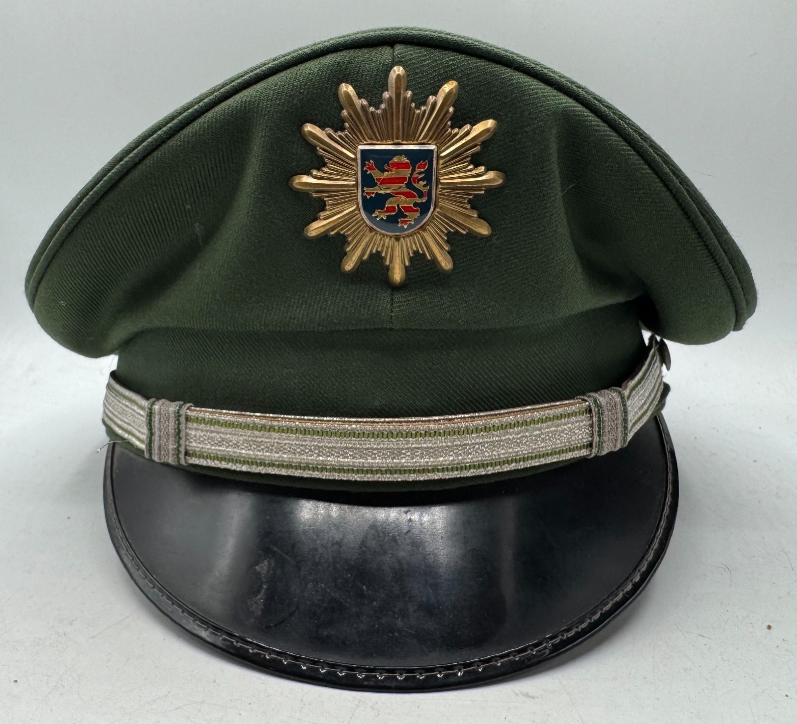 Vintage West German Polizei Police Thuringia Visor Cap Hat Uniform Size 58