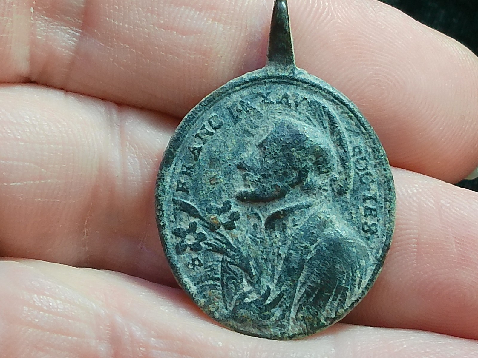 Excavated 17th - 18th Century, Saint Francis Colonial Religious Medal Excavated 17th - 18th Century, Saint Francis Colonial Religious Medal