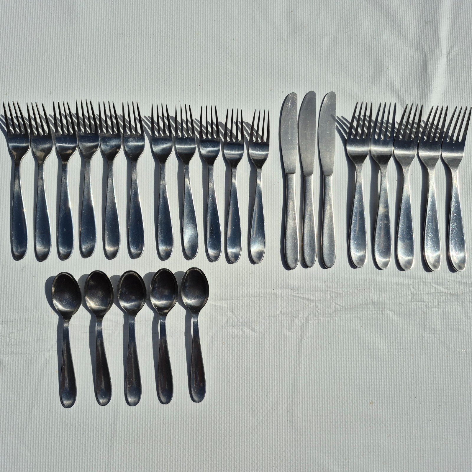 Svend Jensen Denmark Stainless Set Flatware 24 Pc Mid Century Forks Spoons Knife