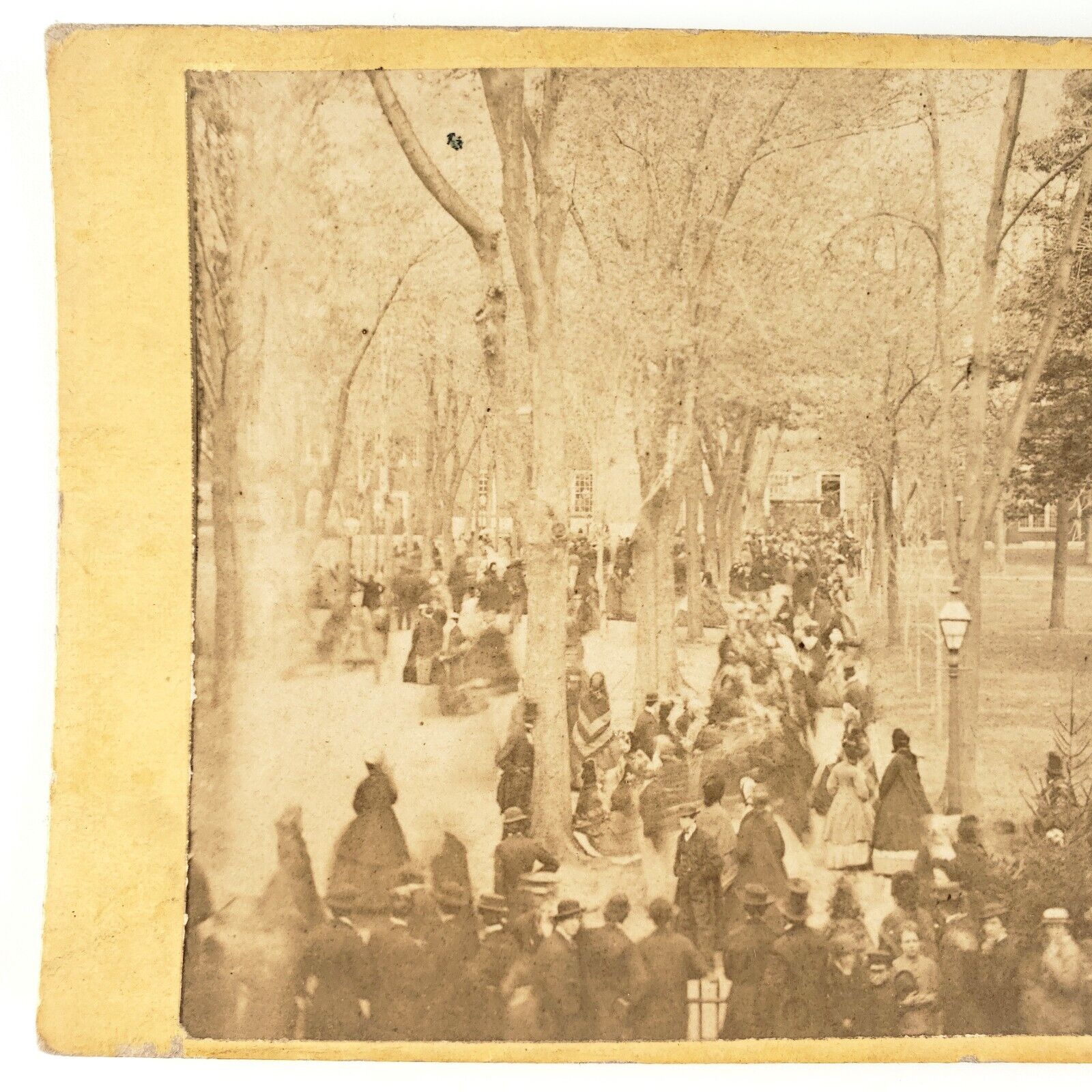 President Abe Lincoln Funeral Stereoview c1865 Philadelphia Independence Square