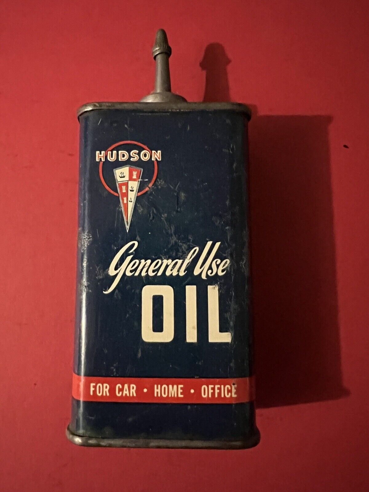 Rare 1930-40's Hudson General Use Handy Oiler Lead Top, Empty 4oz