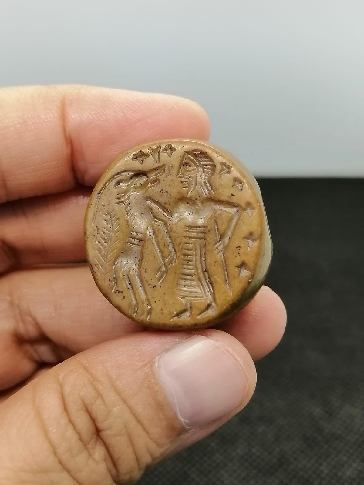 Roman Old Jasper Intaglio Seal Stone Rare Stamp Bead
