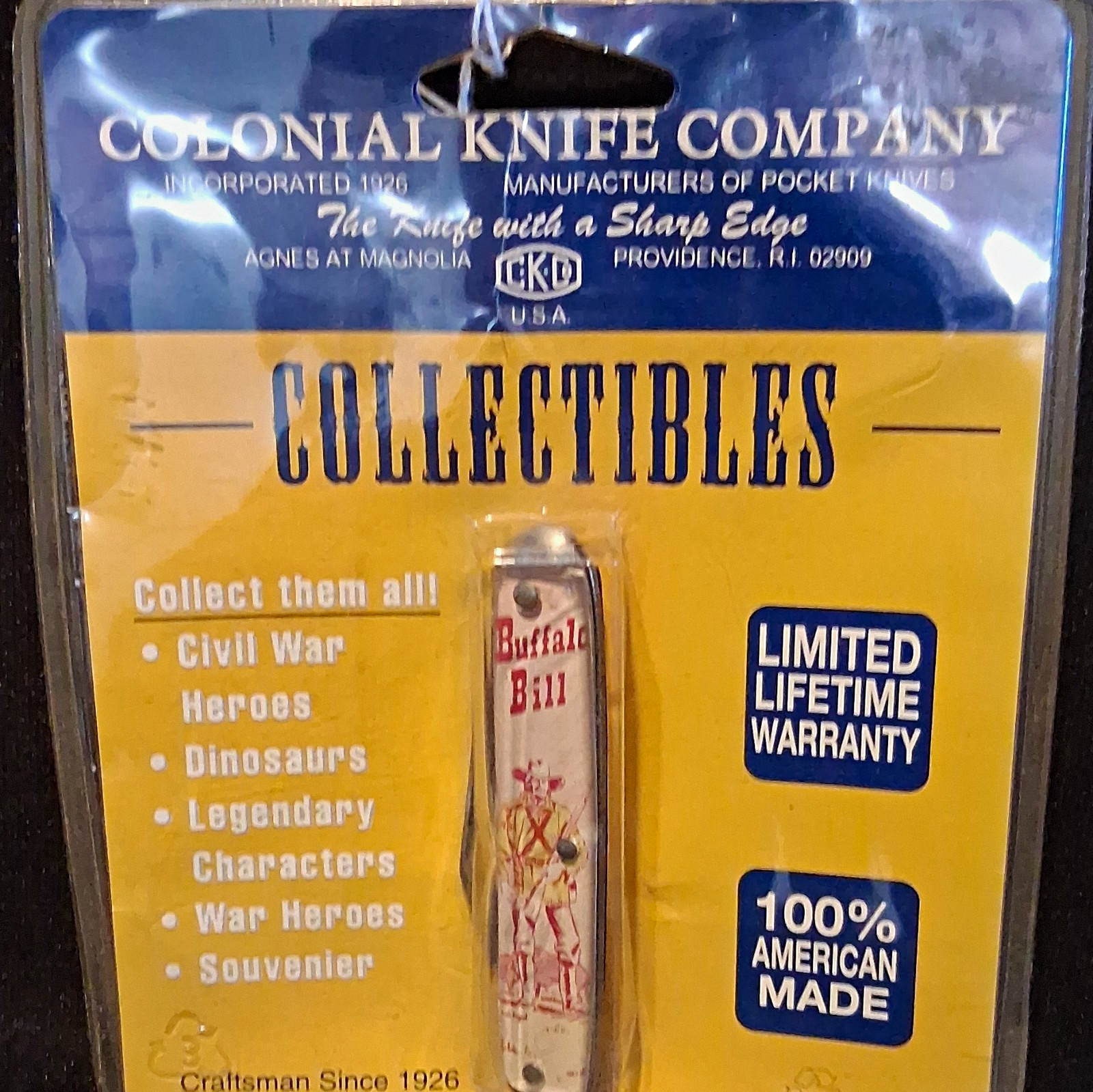 Colonial Knife Collectibles Buffalo Bill 1-Blade Slipjoint Red/White Plastic