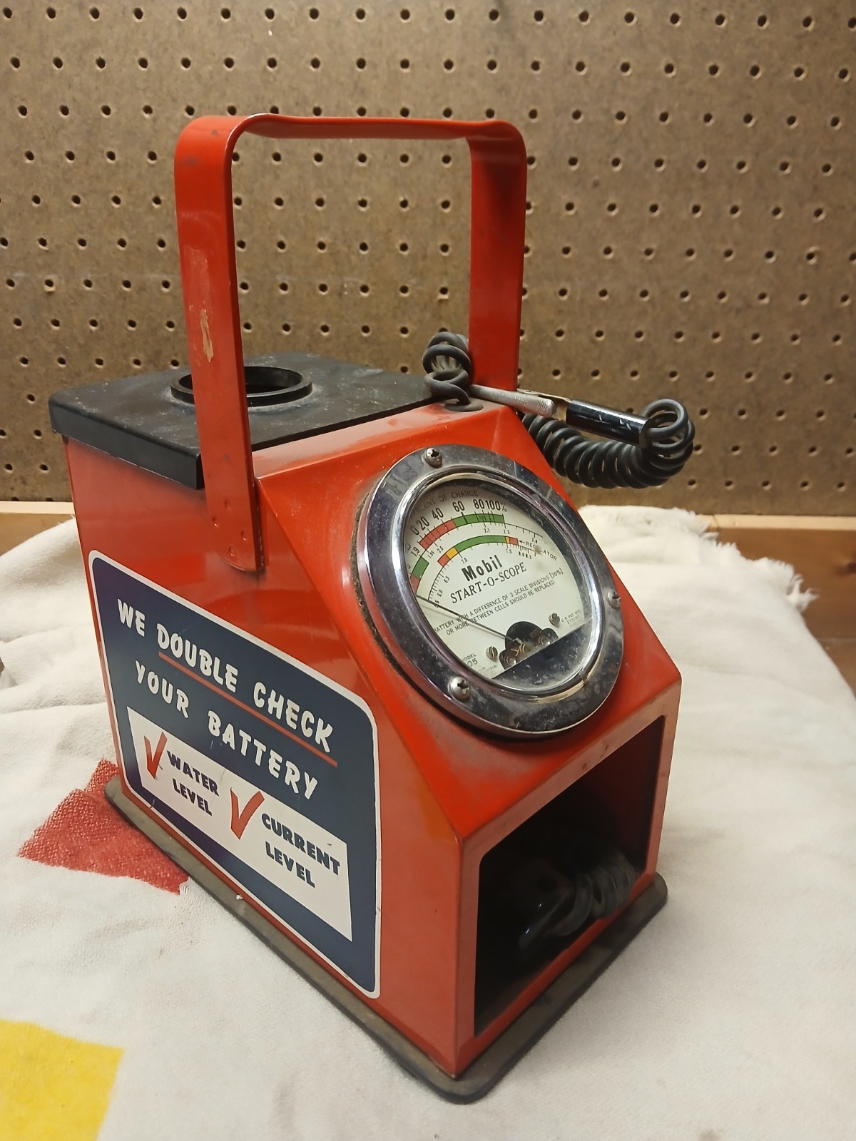 Mobil Start O Scope 1940s 50s vintage service station gas oil antique battery...