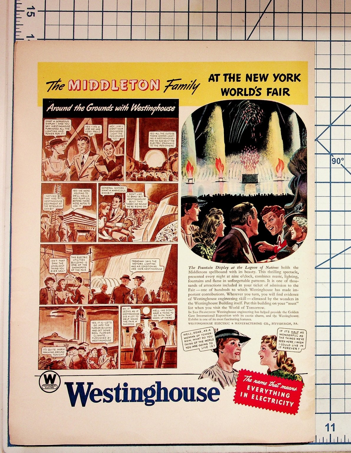 1939-40 Westinghouse Ad New York World\'s Fair Golden Gate Expo Ephemera