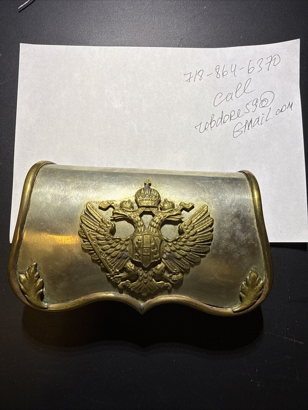 ANTIQUE Austria Officers Cartridge Box 1870 RARE ORIGINAL 100%