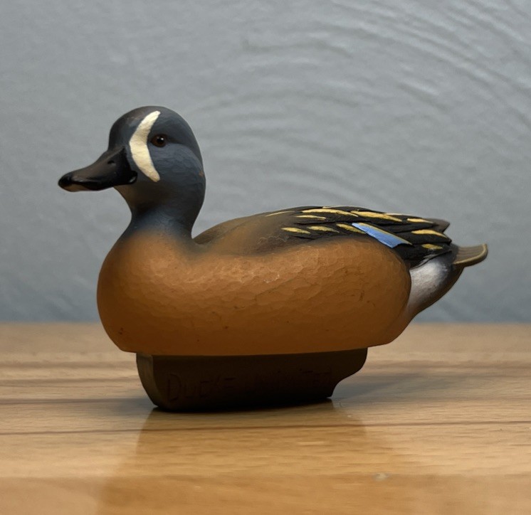 Jett Brunet 2007 Ducks Unlimited Miniature Decoy Duck Blue Wing Figurine Statue