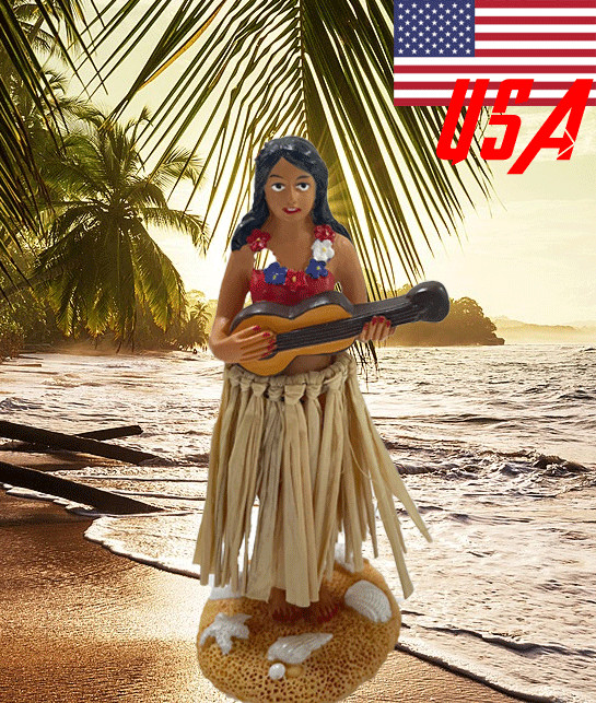 Hawaiian Hula Girl Dashboard Doll with Ukulele Bobbleheads for Car Dashboard Hawaiian Hula Girl Dashboard Doll with Ukulele Bobbleheads for Car Dashboard