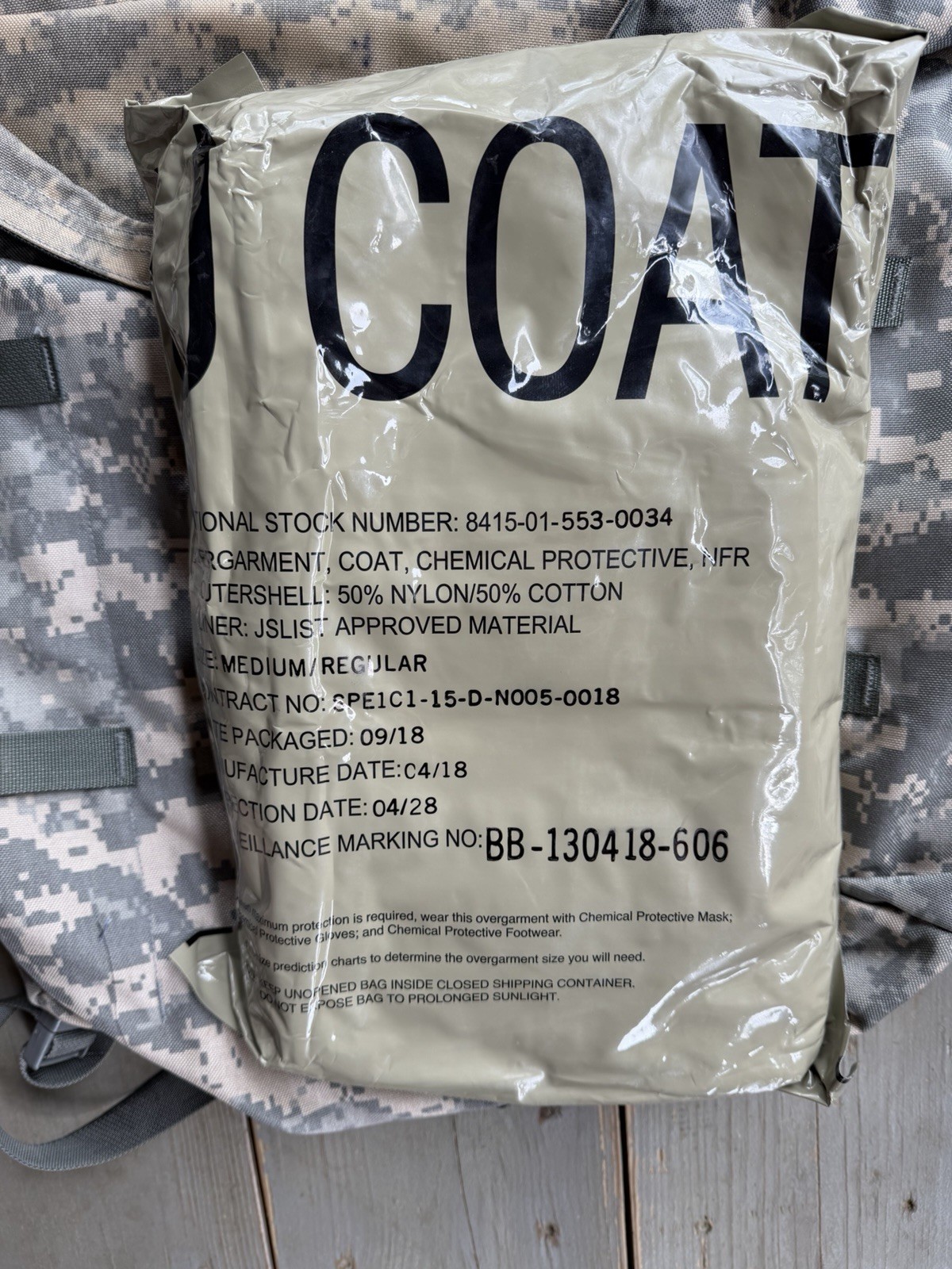 USGI MOPP CBRN JSLIST Full Set Med-Reg ACU Camo w/MPHS Hydration,Boots,GlovesNOS