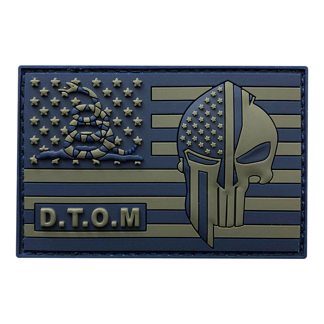 D.T.O.M USA Flag Hook Patch (3D-PVC Rubber-Z5) 3.0 X 2.0  BY MILTACUSA