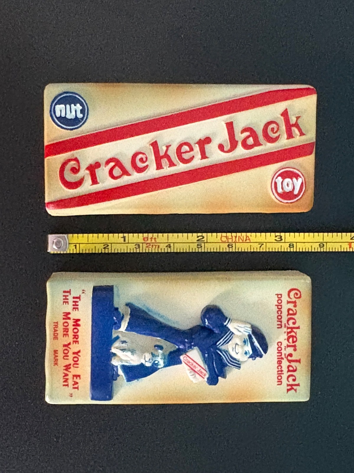 LOT of 2 Vintage Cracker Jack Refrigerator Magnets by Borden 1997