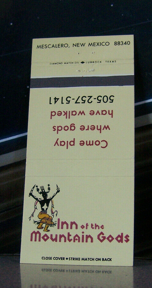 Vintage Matchbook Cover A4 Mescalero New Mexico Inn Of The Mountain Gods Dancing