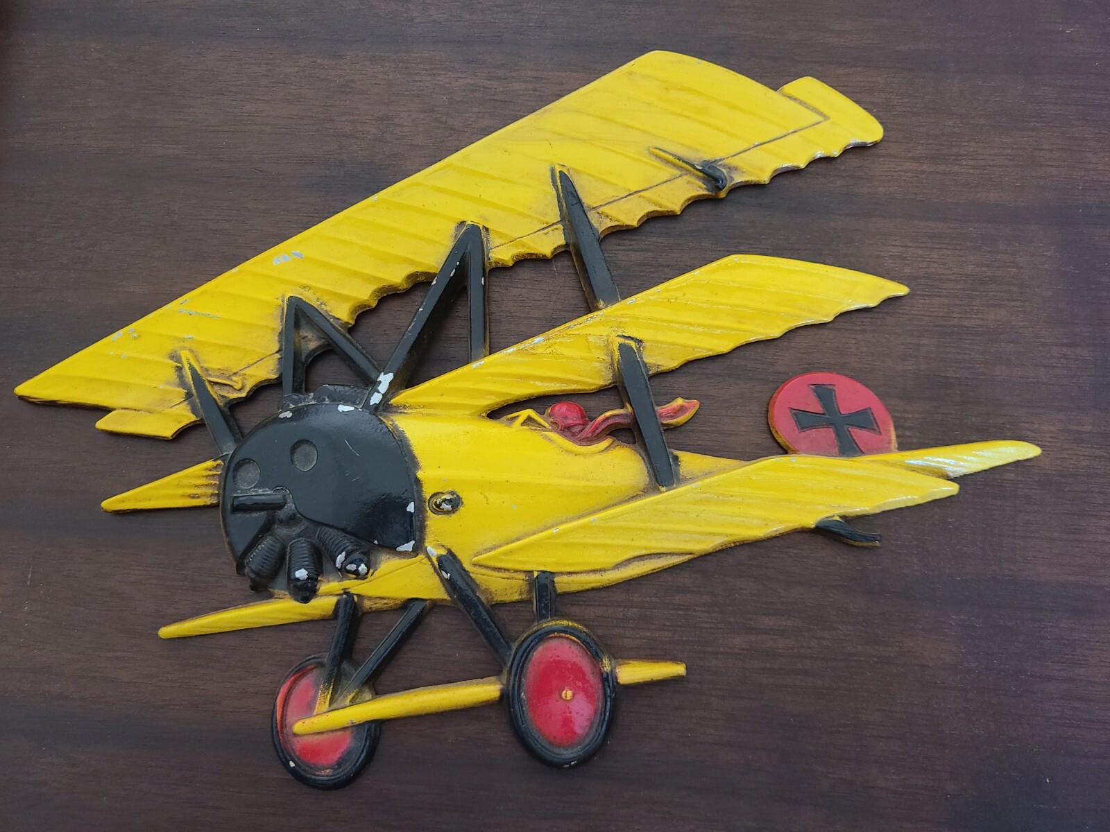 HOMCO USA CAST IRON BI PLANE 1232-BX-B PLAQUE HANGING WALL DECOR VINTAGE 1975 HOMCO USA CAST IRON BI PLANE 1232-BX-B PLAQUE HANGING WALL DECOR VINTAGE 1975