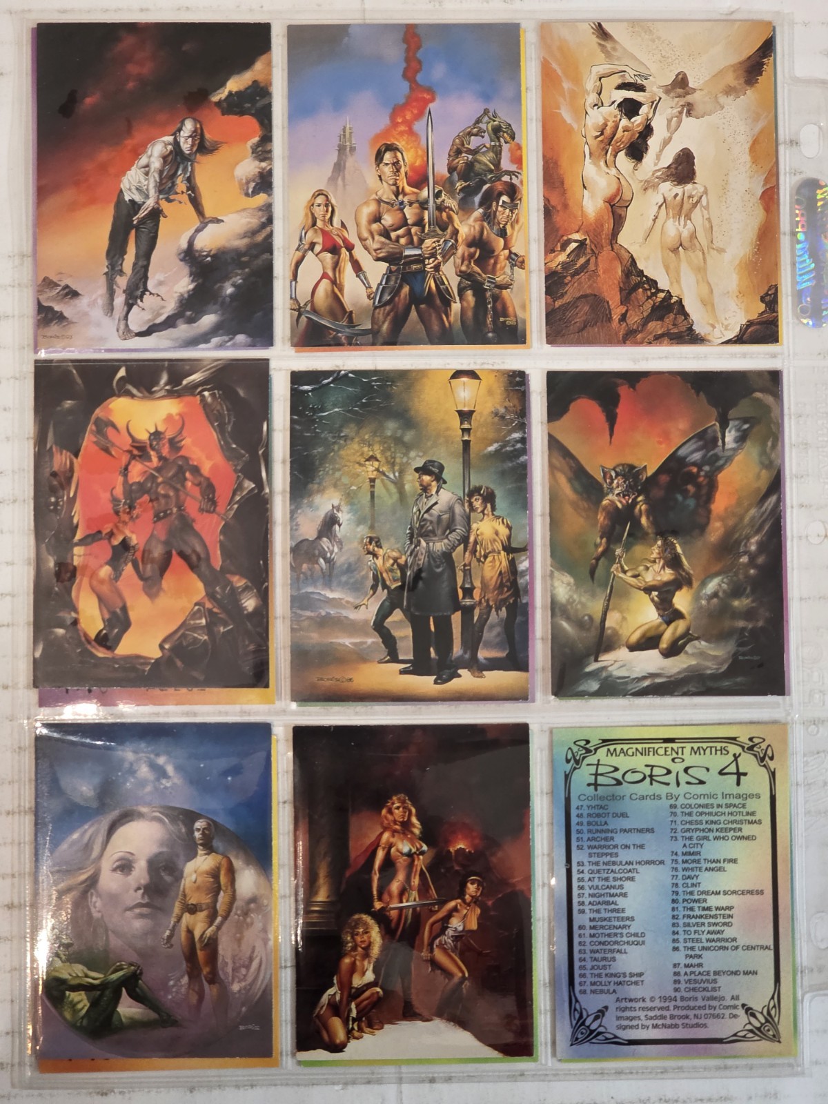 BORIS VALLEJO 4 FANTASY ART SET (90)MT COMIC IMAGES 1994 NON-SPORT TRADING CARDS