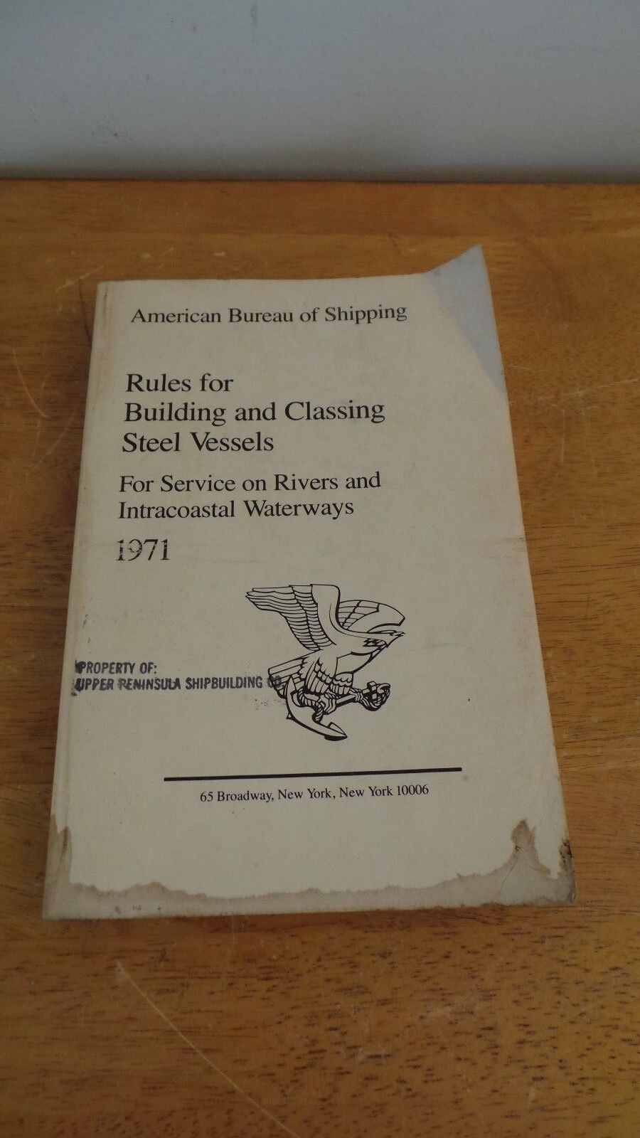 1971 RULES FOR BUILDING AND CLASSING STEEL VESSELS American Bureau Shipping