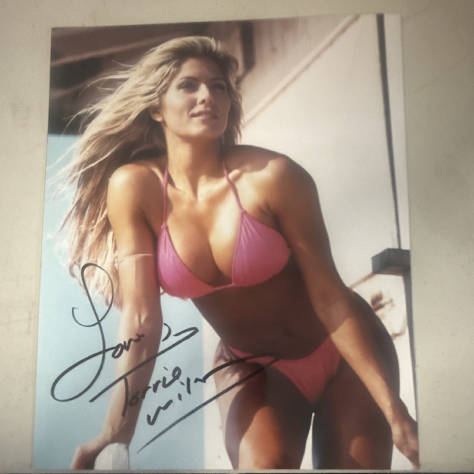 Torrie Wilson Autographed Original Photo in Pink Bikini Collectible