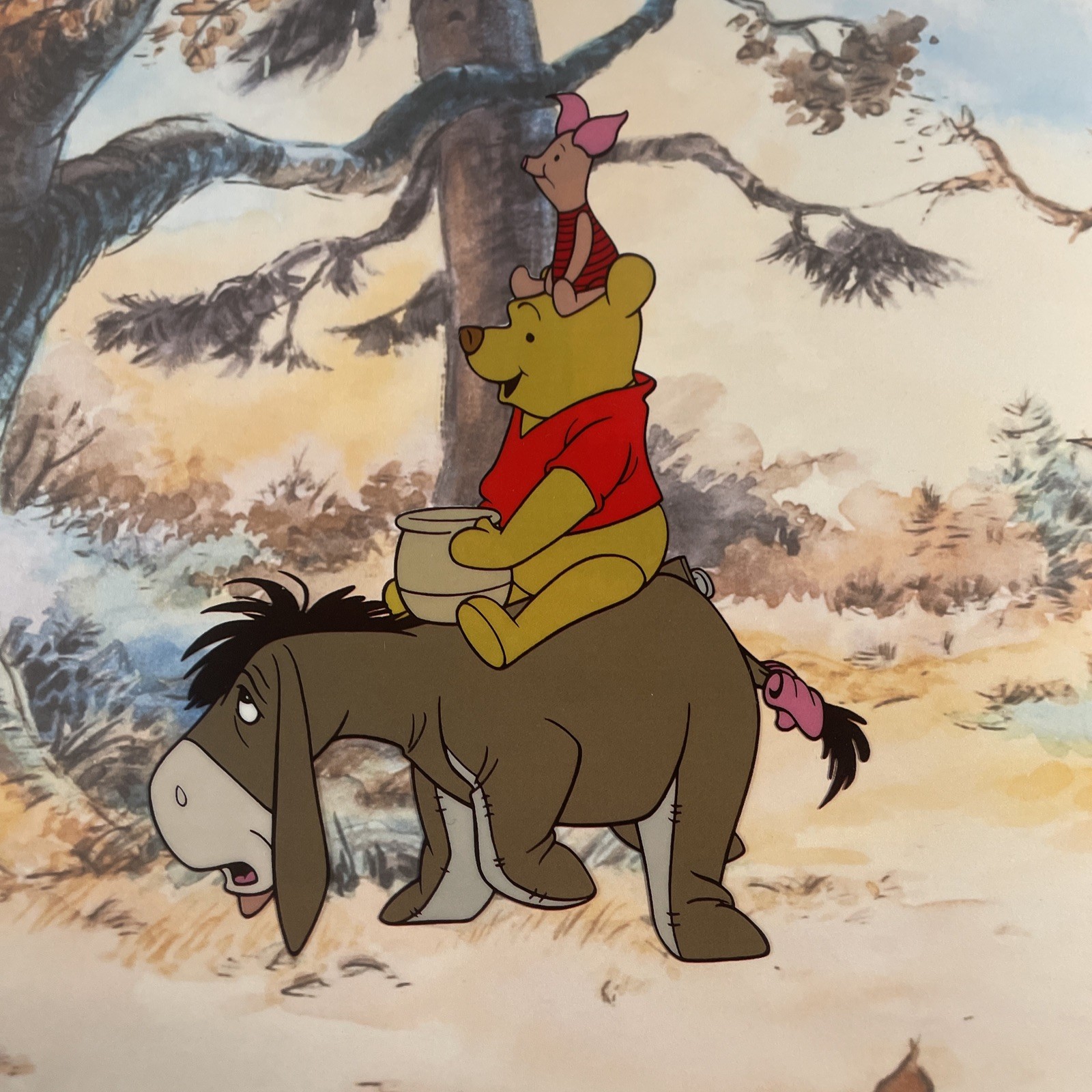 WINNIE THE POOH Animation Cel vintage Walt Disney Limited Edition Piglet Art I4