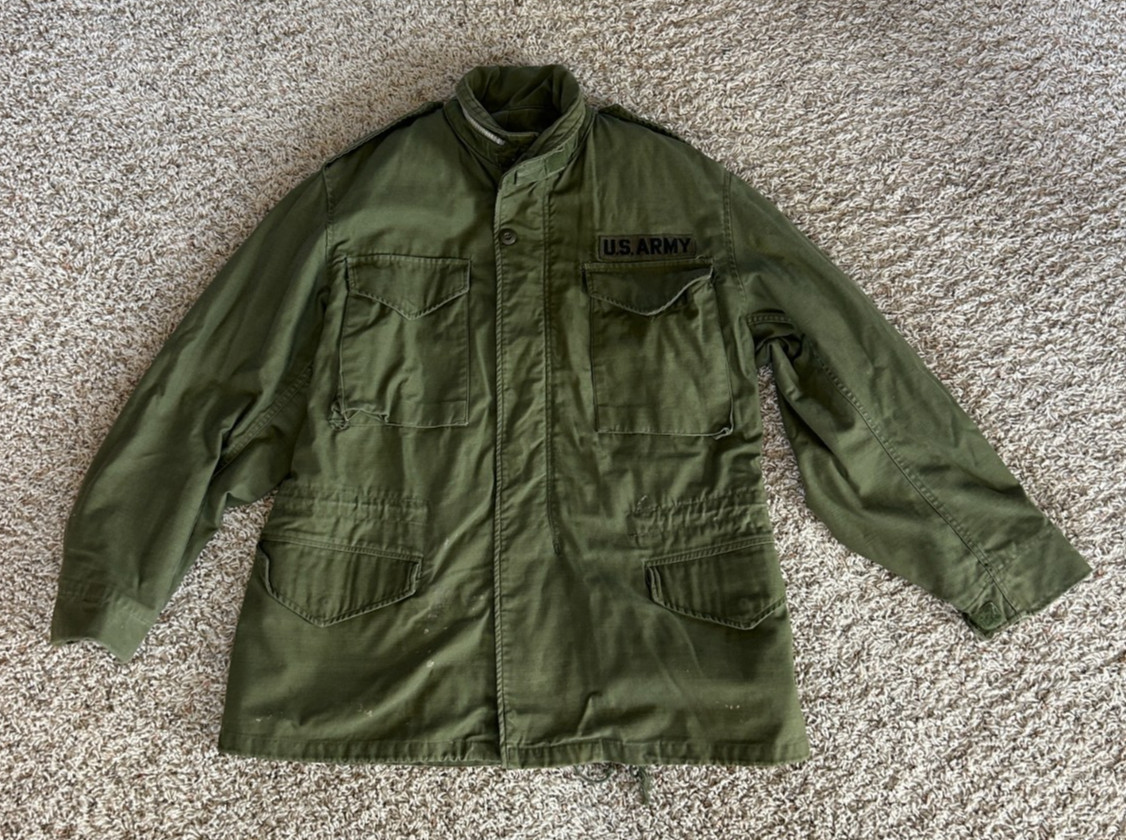 Vintage M-65 Cold Weather Field Coat Jacket OG-107 Medium Regular Vietnam War