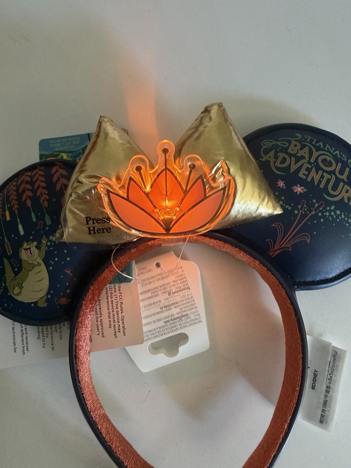 Disney Parks Tiana’s Bayou Adventure Light-Up Minnie Ears Headband NWT