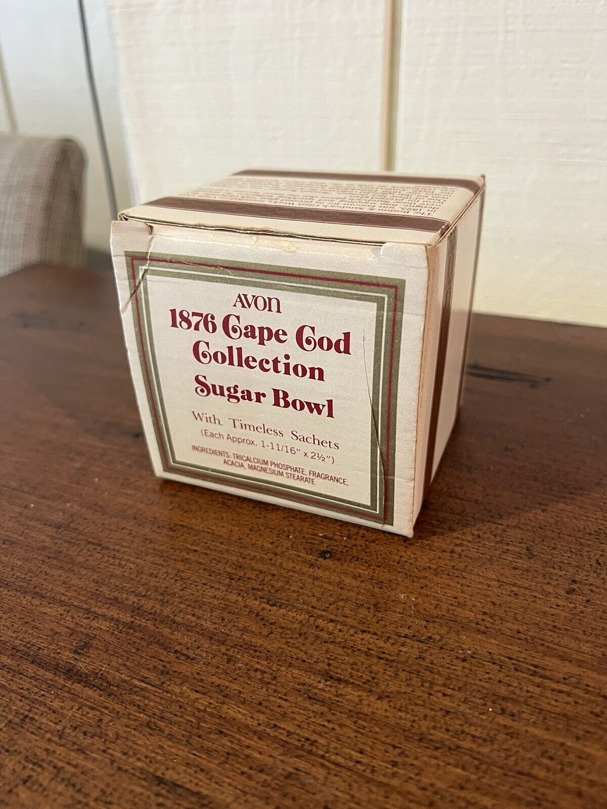 Vintage Avon Ruby Red Glass 1876 Cape Cod Sugar Bowl Original Box
