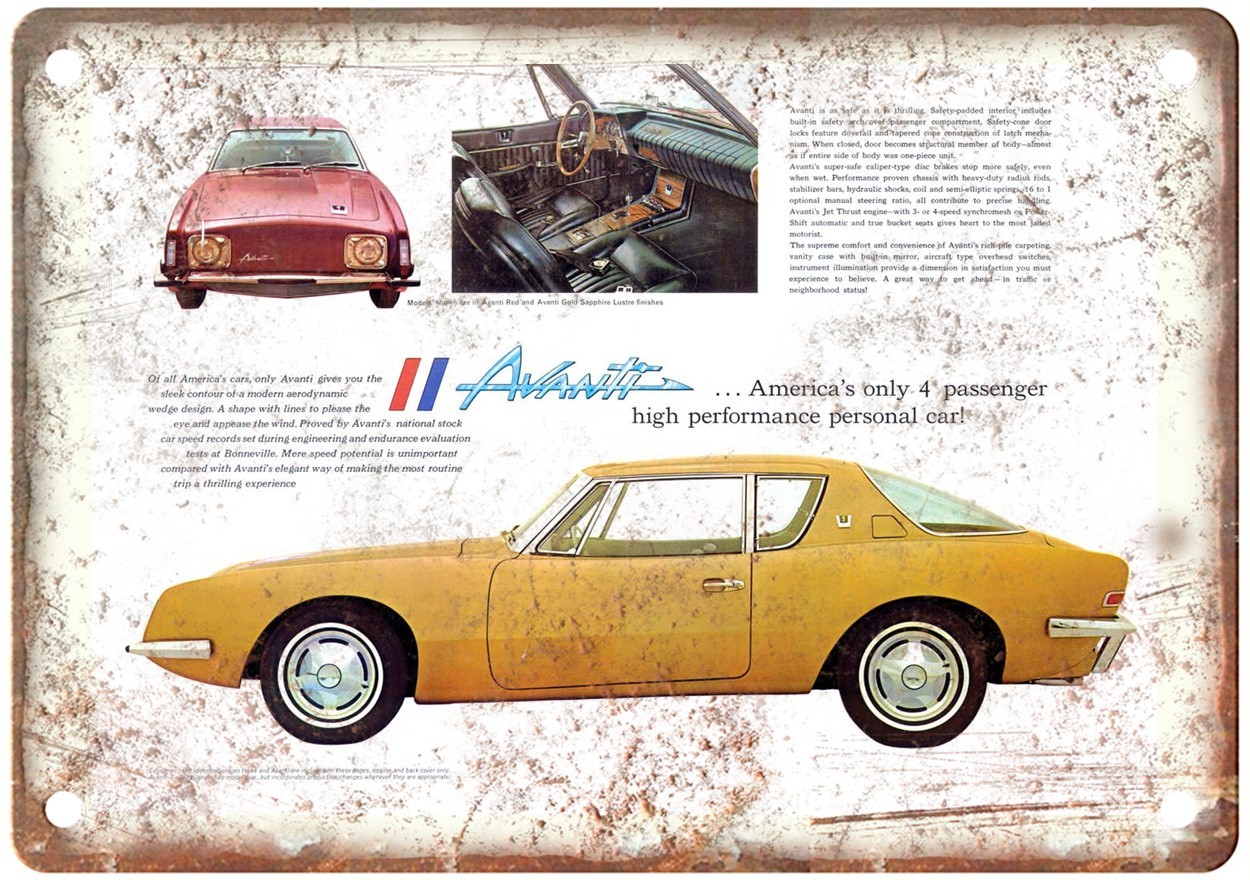 1964 Studebaker Vintage Auto Ad Retro Look Metal Sign AN3808 1964 Studebaker Vintage Auto Ad Retro Look Metal Sign AN3808