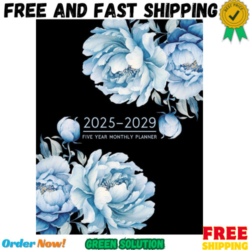 2025-2029 Monthly Planner: Beautiful 5 Years Large Organizer (2025-2026-2027-202