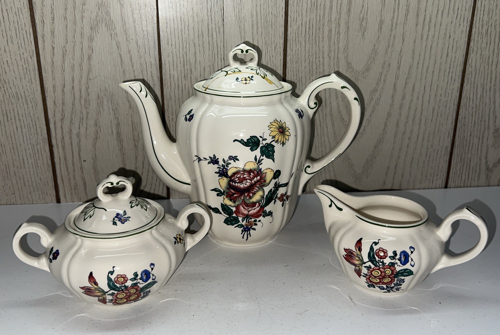 RARE Vtg Villeroy & BOCH ALT STRASSBURG Teapot/ Coffee Pot SET Beautiful
