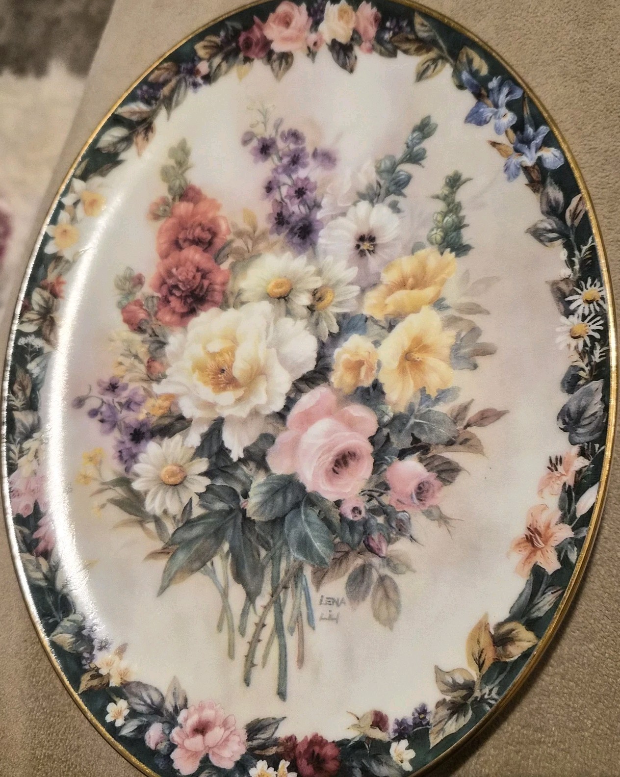 Vintage 1996 Bradford Exchange Lena Liu Floral Cameos 