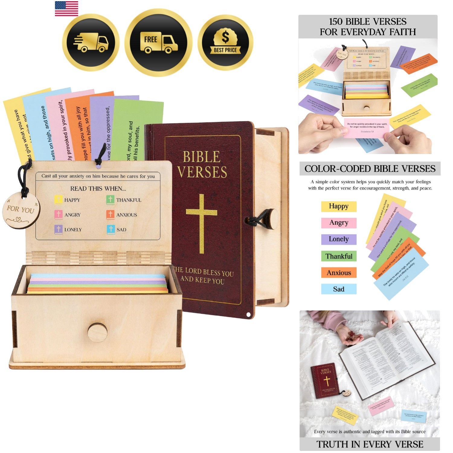Bible Verse Box 150 Pcs Christian Gifts for Faith and Reflection Bible Verse Box 150 Pcs Christian Gifts for Faith and Reflection