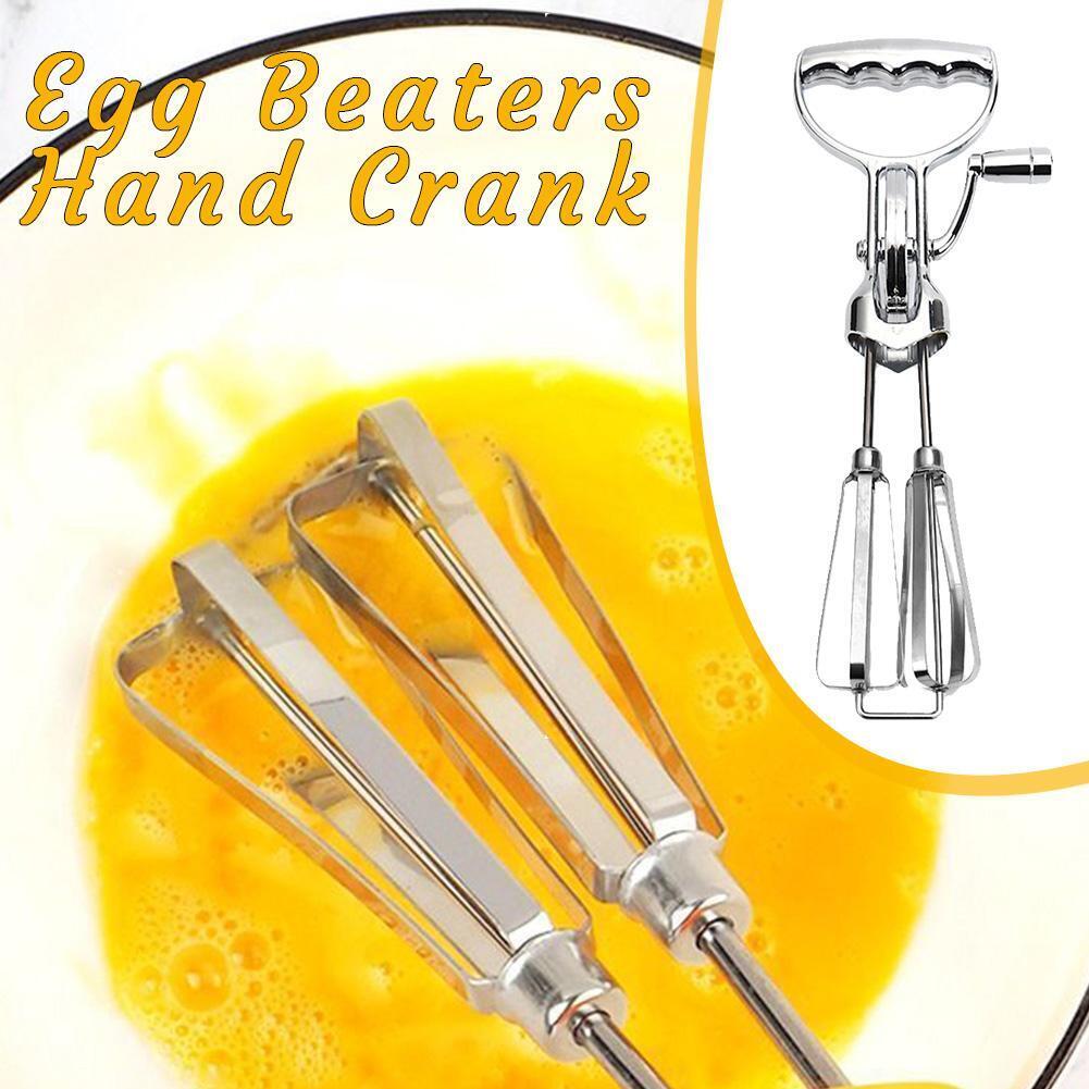 Egg Beater Manual Crank Hand Mixer Blender Stainless Steel Kitchen Tool
