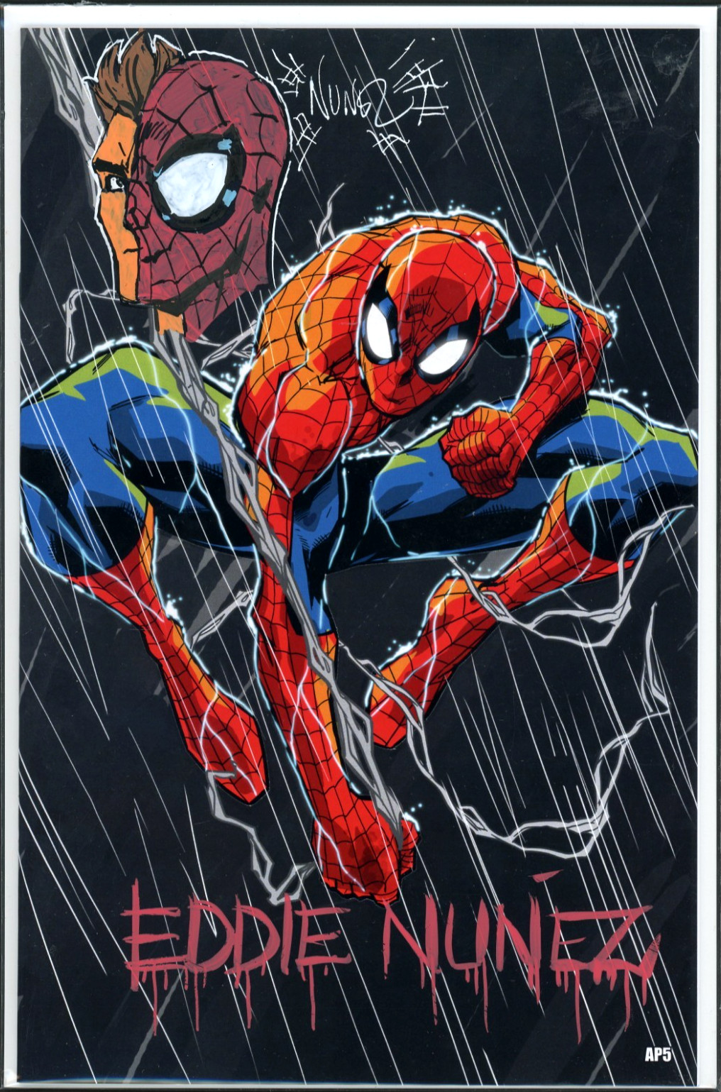 Spider-Man Shadow Rain Eddie Nunez Signed and Remarqued Artist Proof AP5 COA