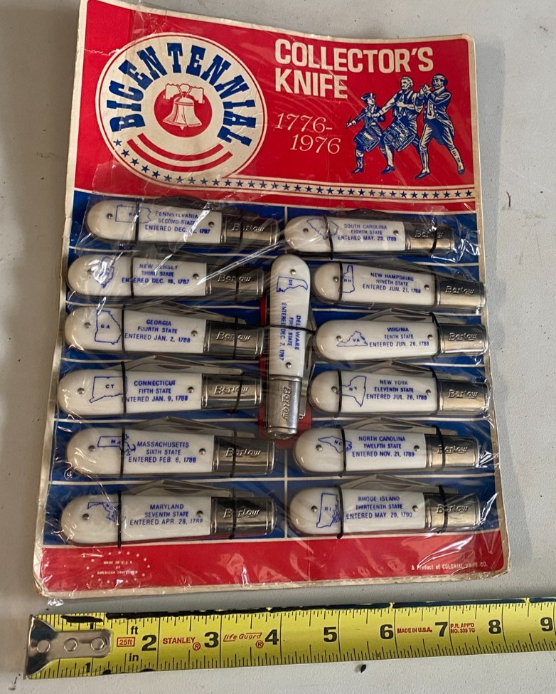 Barlow pocketknife Collection Vintage Bicentennial Colonial Knife lot of 13