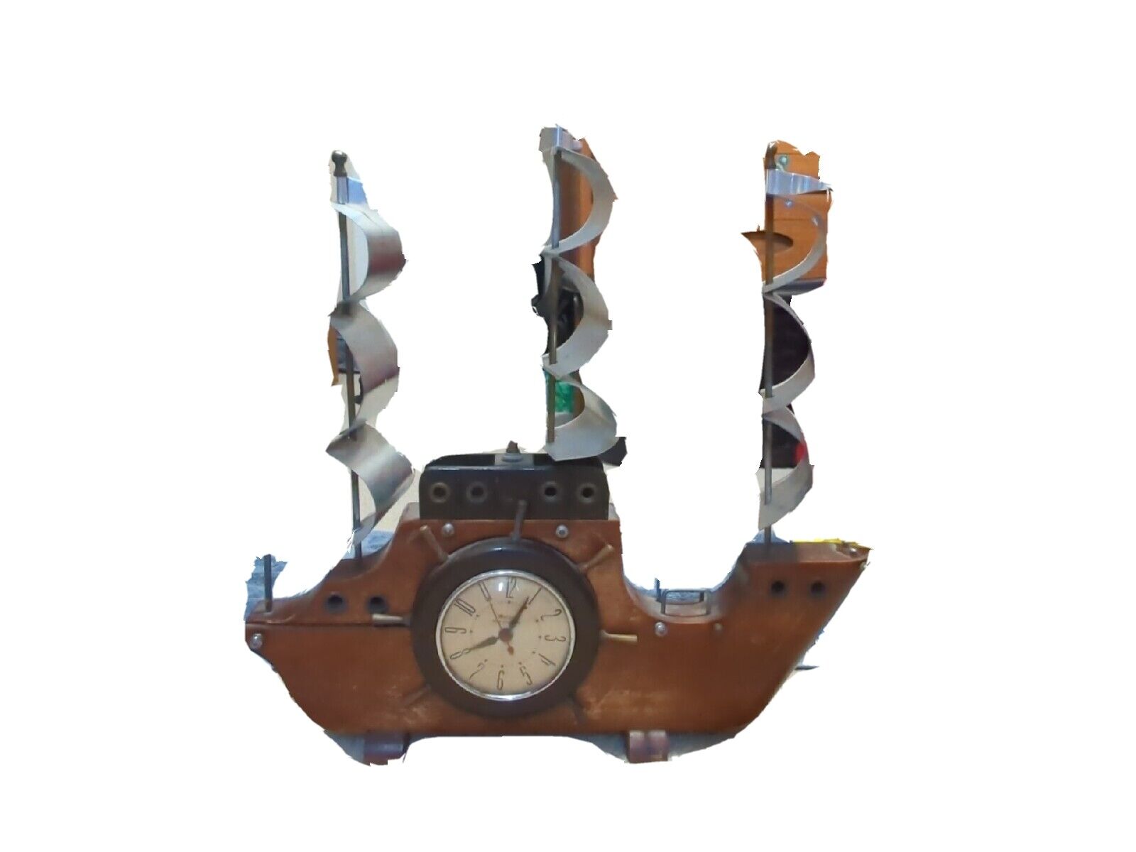 Vintage Electric Clock Pirate Ship