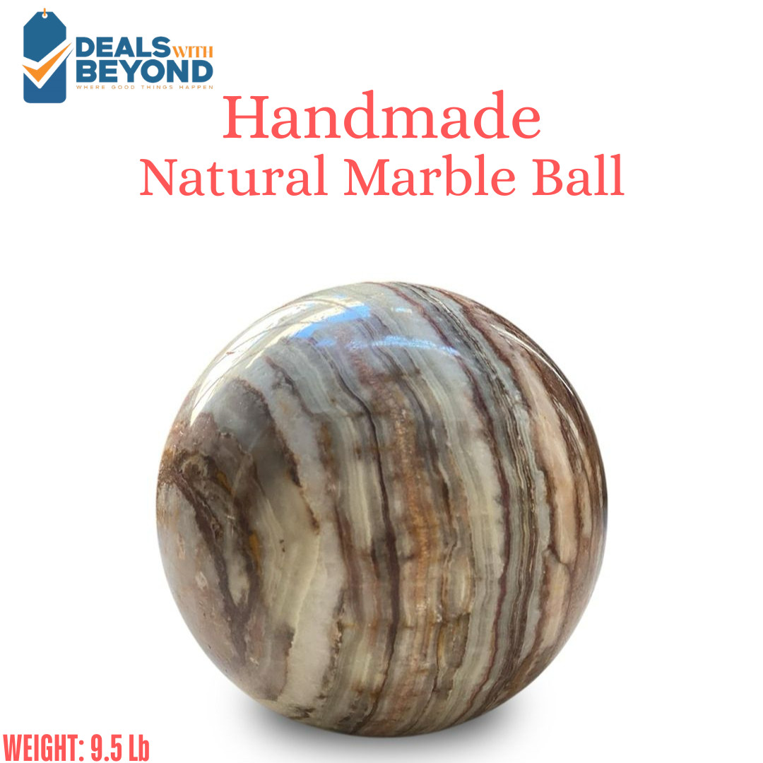 5-Inch Natural Onyx Marble Sphere – Handcrafted Ball for Home or Office Decor
