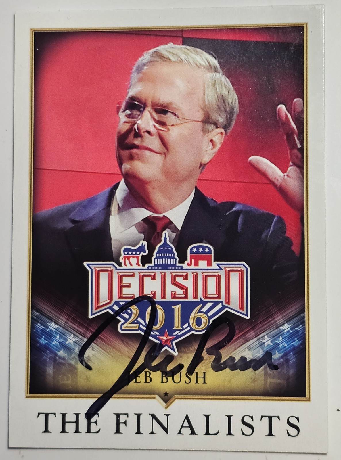 Decision 2016 #83 Jeb Bush Signed Authentic Auto Free USA Shipping