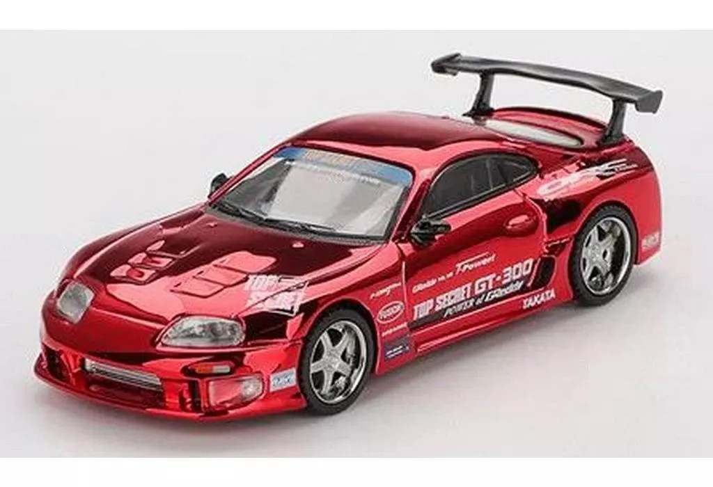 1/64 TSM Toyota Supra A80 GT300 Top Secret Red Chrome RHD MGT01132-R Diecast