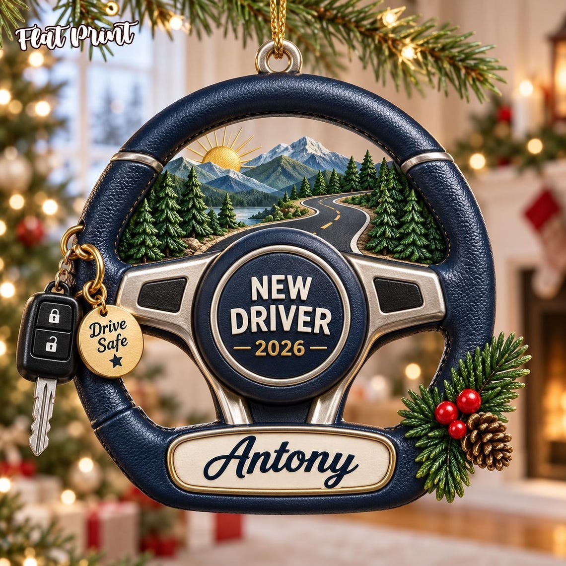 Personalized New Driver Ornament 2026, New License First Car Driving Ornament