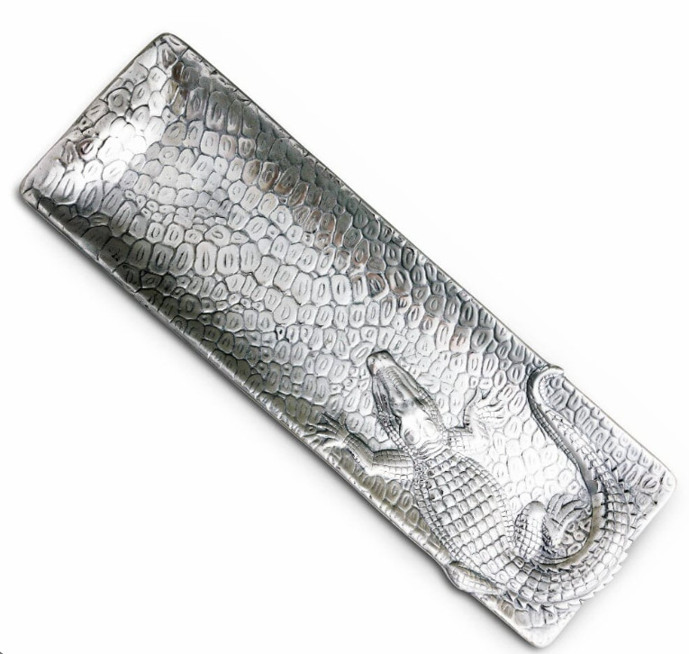Vintage Arthur Court Alligator Aluminum  Tray 2010