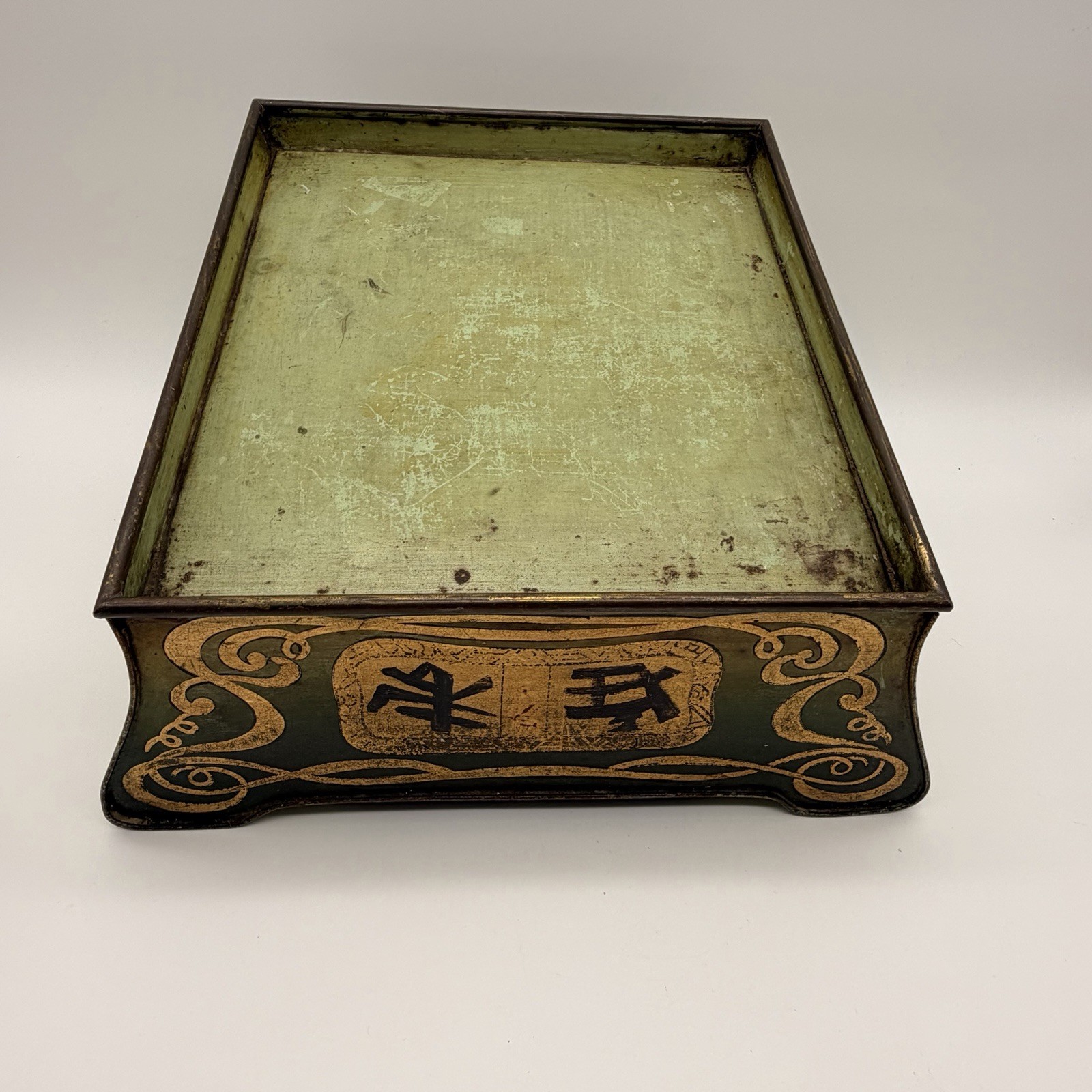 Chinese Painted Style Toleware Box Calligraphy Book Stand