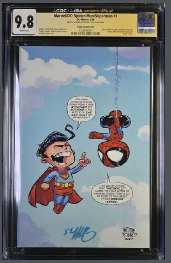 Marvel/DC: Spider-Man/Superman 1 Young Varient CGC 9.8 (signed In blue) Marvel/DC: Spider-Man/Superman 1 Young Varient CGC 9.8 (signed In blue)