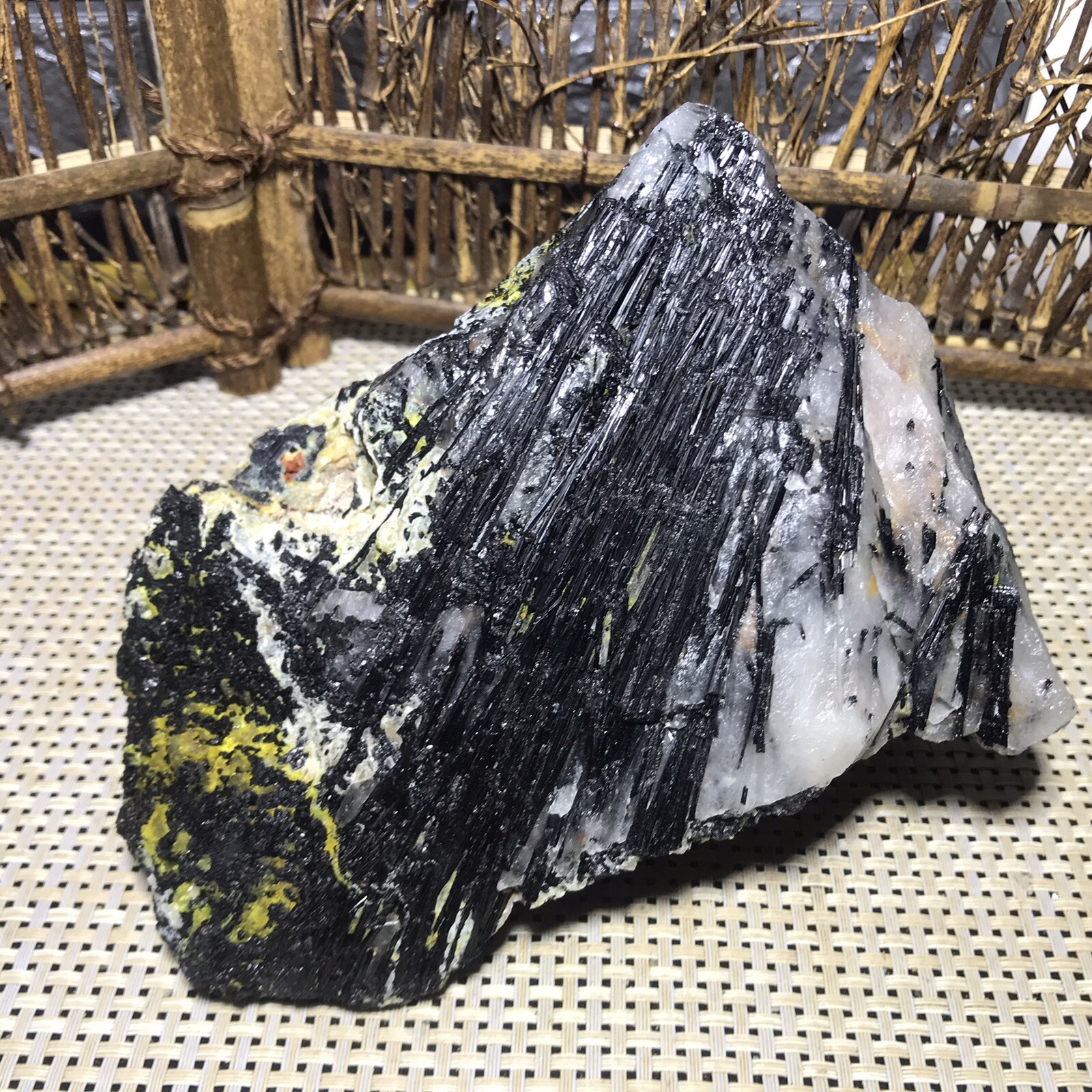 1.8kg  Natural black Tourmaline Quartz Crystal Original Mineral Specimen 001