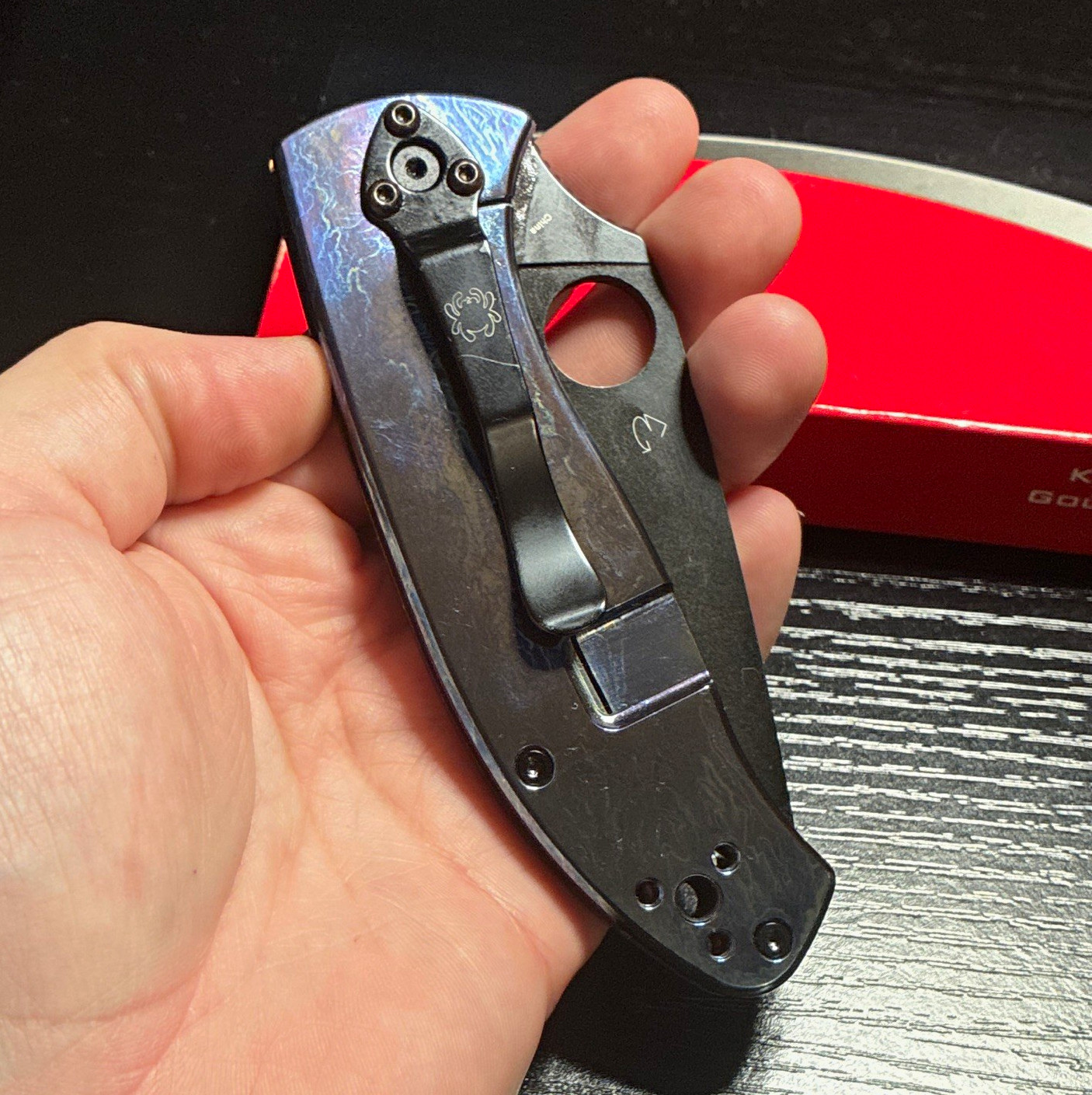Spyderco Tenacious Titanium Handle Plain Edge Drop Point Liner Lock Knife