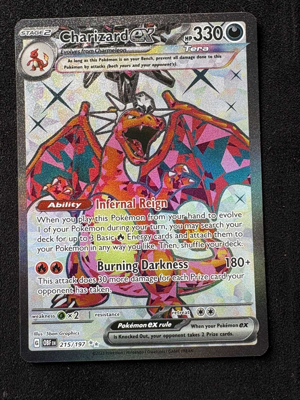 Pokemon TCG Charizard ex Obsidian Flames 215/197