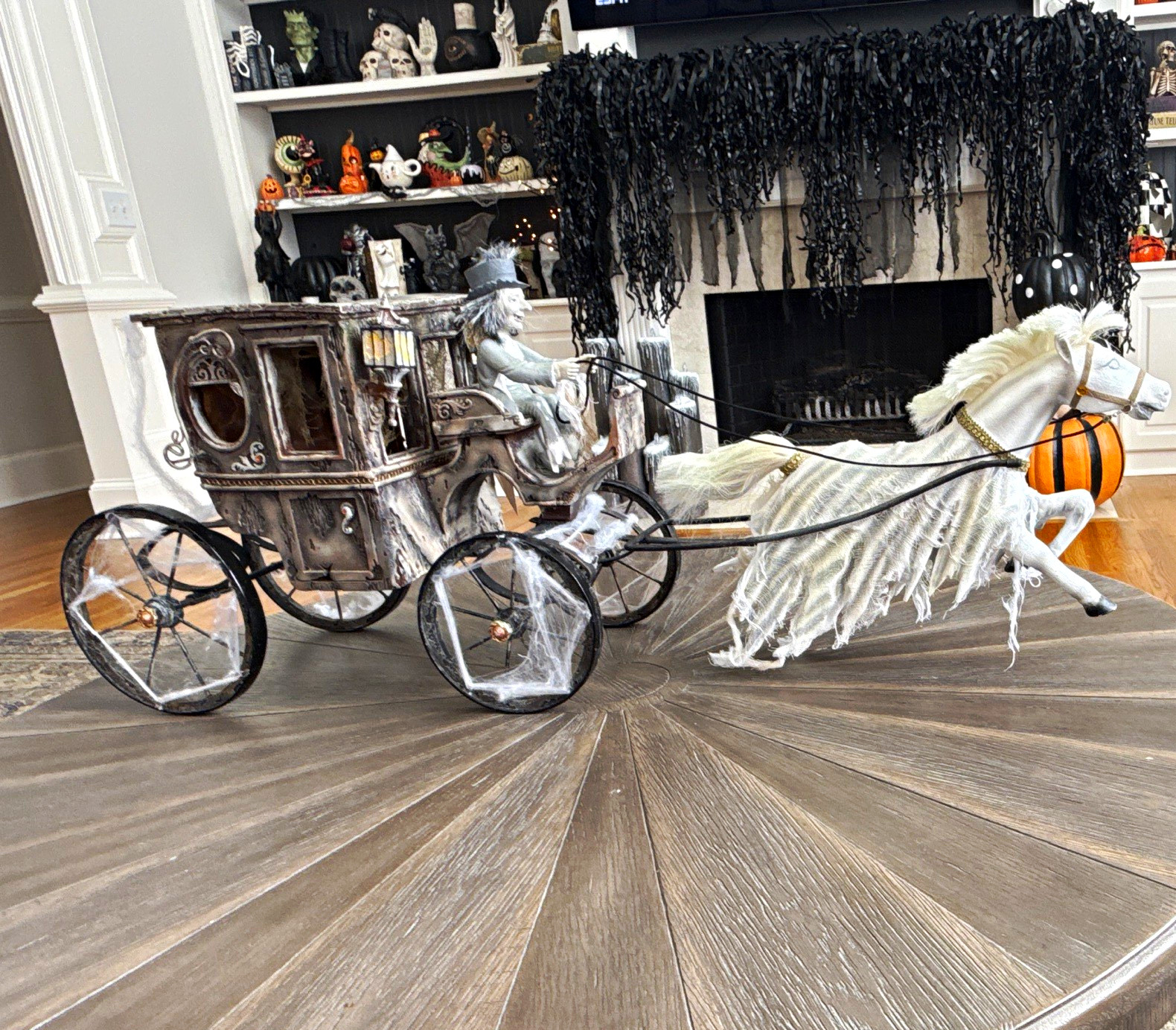 Katherine’s Collection Ghostly Horse Drawn Carriage Florescent Glow in the Dark