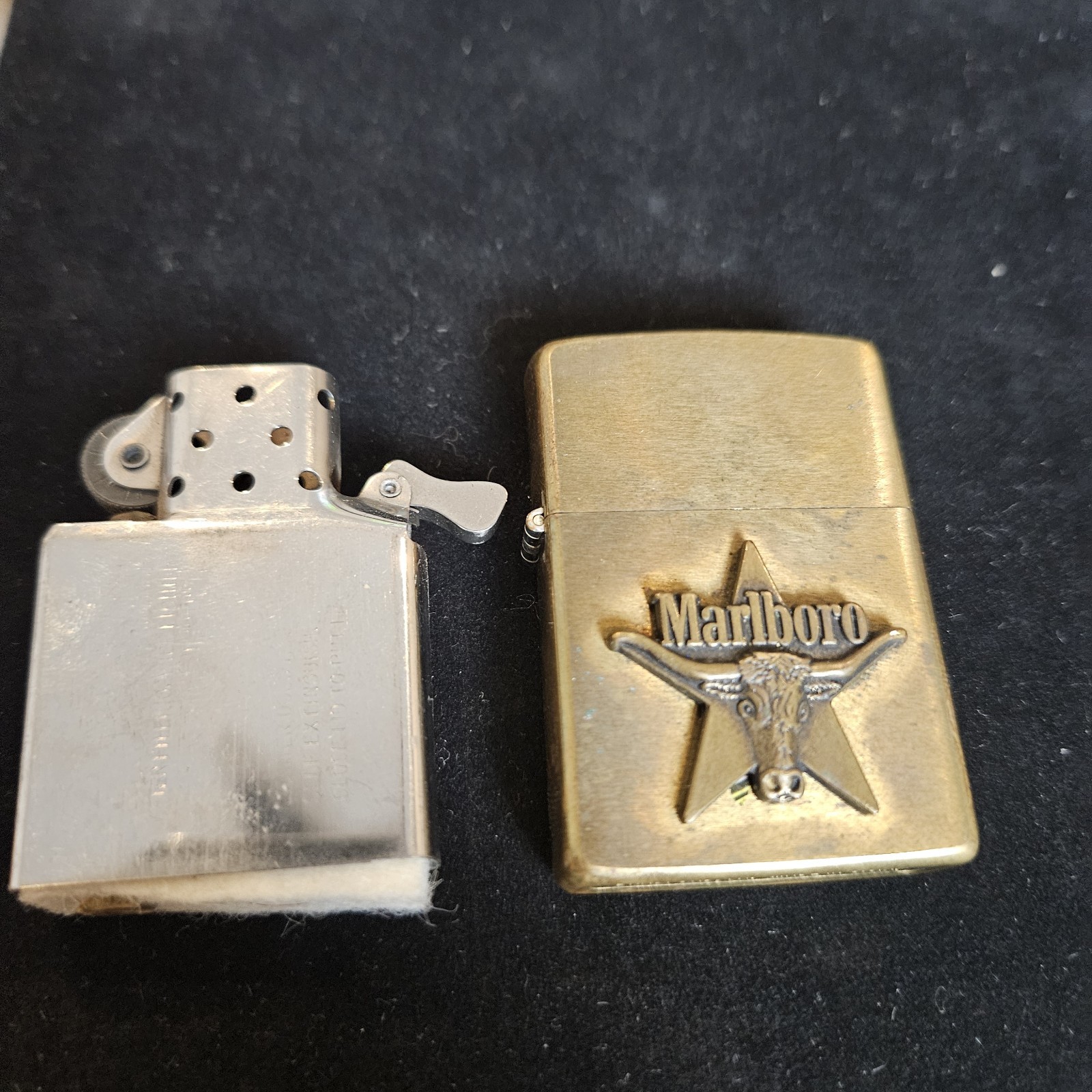 Marlboro Longhorn Star Metal Brass Zippo Oil Lighter 1991  Rare 