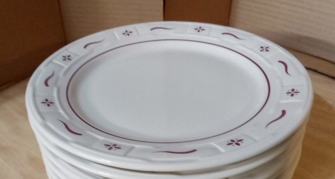 Longaberger Dinner Plate Pottery Traditional Red - USA 3 remaining