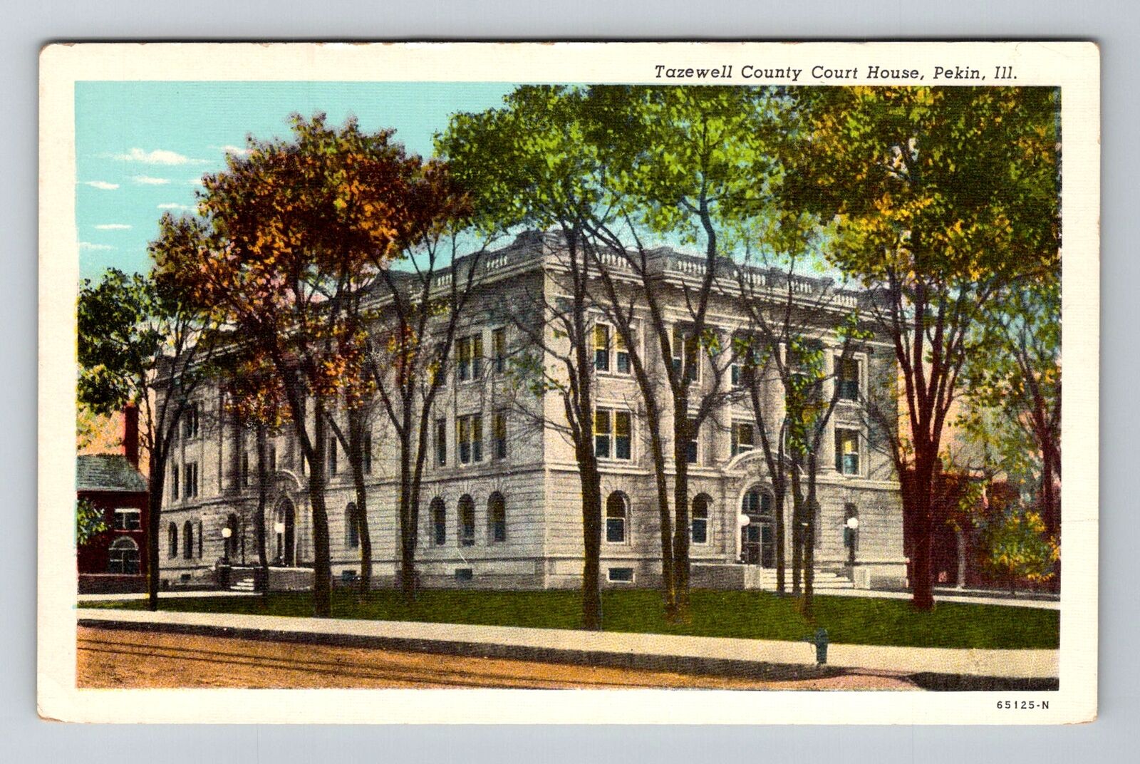 Pekin IL-Illinois, Court House, Tazewell County, Antique Vintage Postcard