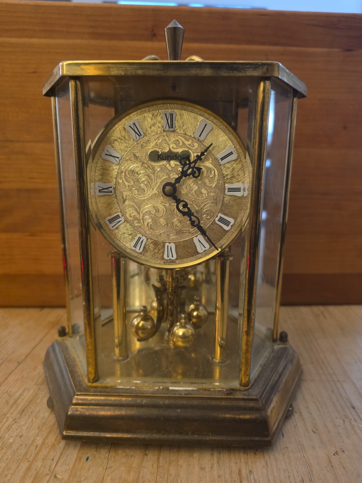 VINTAGE KUNDO MADE IN GERMANY ANNIVERSARY FLORAL CLOCK KIENINGER & OBERGFELL