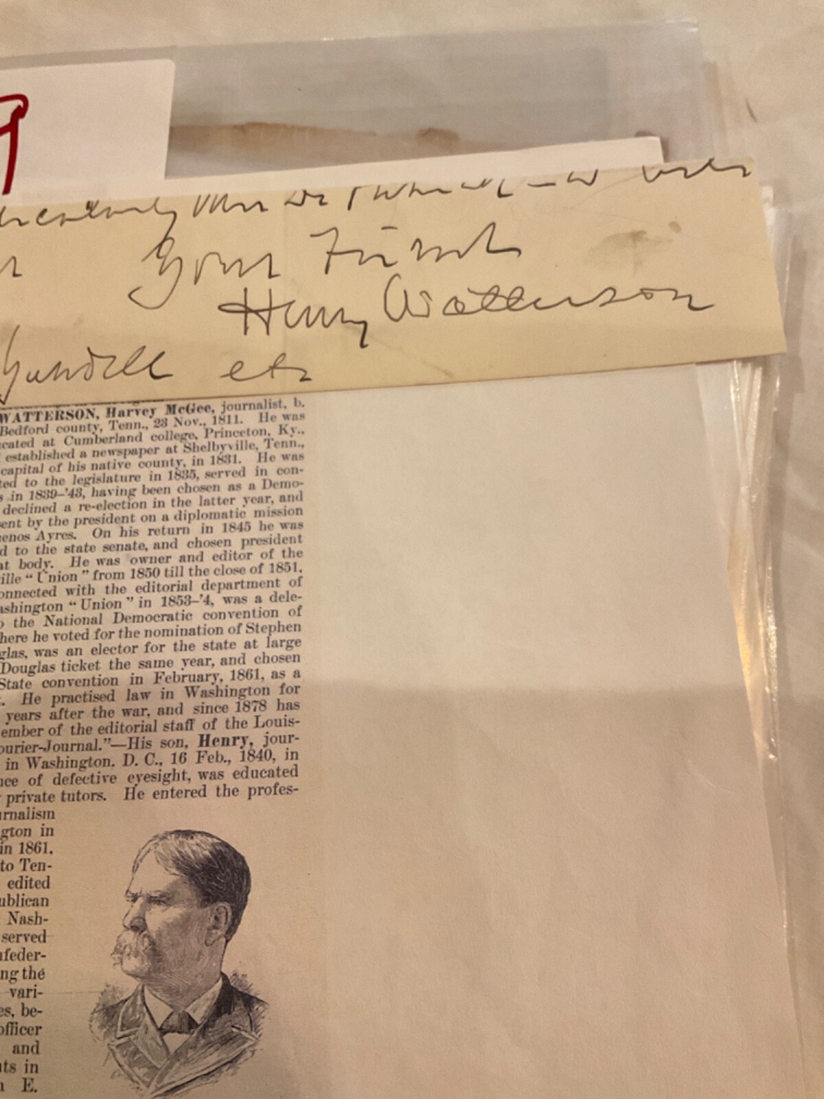 1019 CIVIL WAR CONFEDERATE CHIEF OF SCOUTS HENRY WATTERSON SIGNATURE STAFF CSA